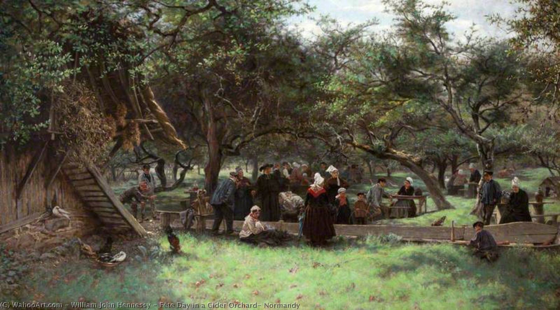 Order Artwork Replica Fête Day in a Cider Orchard, Normandy, 1878 by William John Hennessy (1839-1917, Ireland) | ArtsDot.com