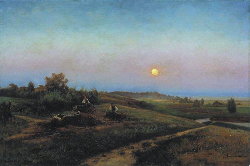 Evening in Ukraine, 1889 by Iosif Evstafevich Krachkovsky Iosif Evstafevich Krachkovsky | ArtsDot.com