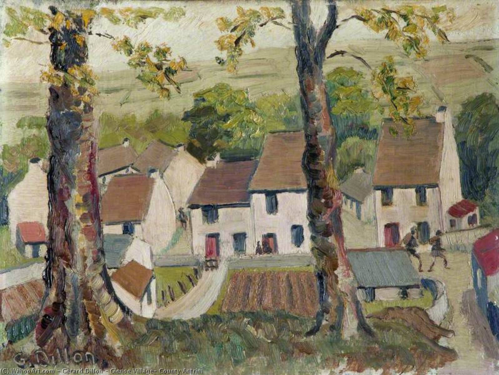 Buy Museum Art Reproductions Glenoe Village, County Antrim by Gerard Dillon (Inspired By) (1916-1971, Ireland) | ArtsDot.com