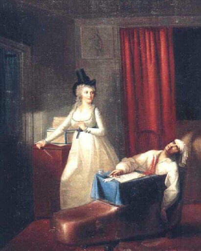 Order Paintings Reproductions Mort de Marat by Jean Jacques Hauer (1751-1829, Germany) | ArtsDot.com