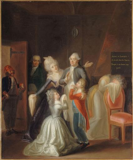 顺序 手工油畫 Les adieux de Louis XVI à sa famille, le 20 janvier 1793 通过 Jean Jacques Hauer (1751-1829, Germany) | ArtsDot.com