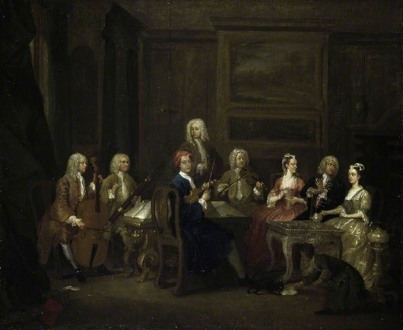 Order Oil Painting Replica A Musical Party, the Mathias Family, 1730 by Gawen Hamilton (1698-1737) | ArtsDot.com