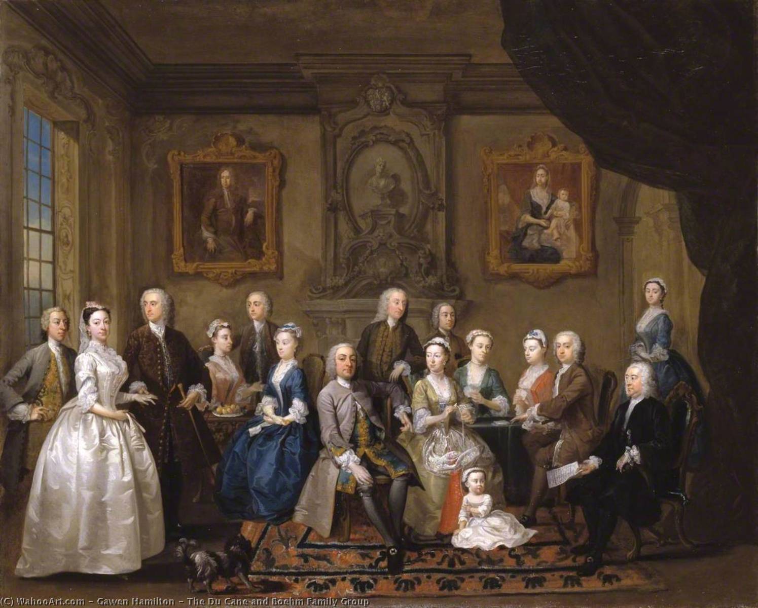 Ordinare Riproduzioni Di Quadri Gruppo Famiglia Du Cane e Boehm, 1734 di Gawen Hamilton (1698-1737) | ArtsDot.com