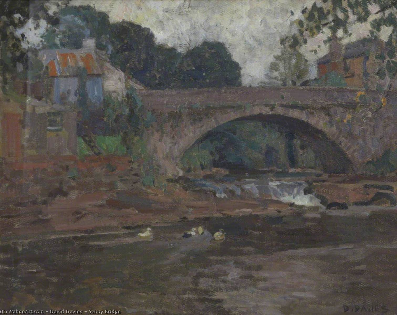 Order Oil Painting Replica Senny Bridge by David Davies (1864-1939) | ArtsDot.com