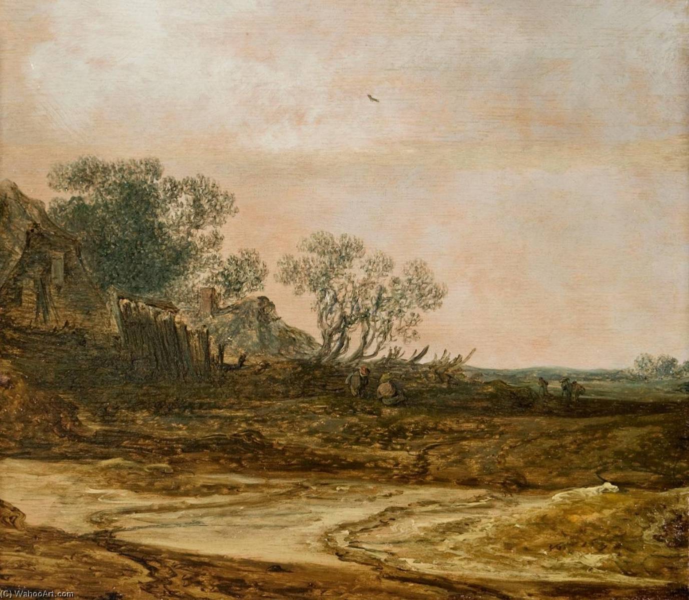 Order Paintings Reproductions Landscape with Peasants, 1633 by Jan Josefz Van Goyen (1596-1665) | ArtsDot.com