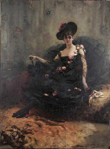 順序 絵画のコピー Portrait d`une jeune fille, オーストラリア バイ Georges Jules Victor Clairin (1843-1919, France) | ArtsDot.com