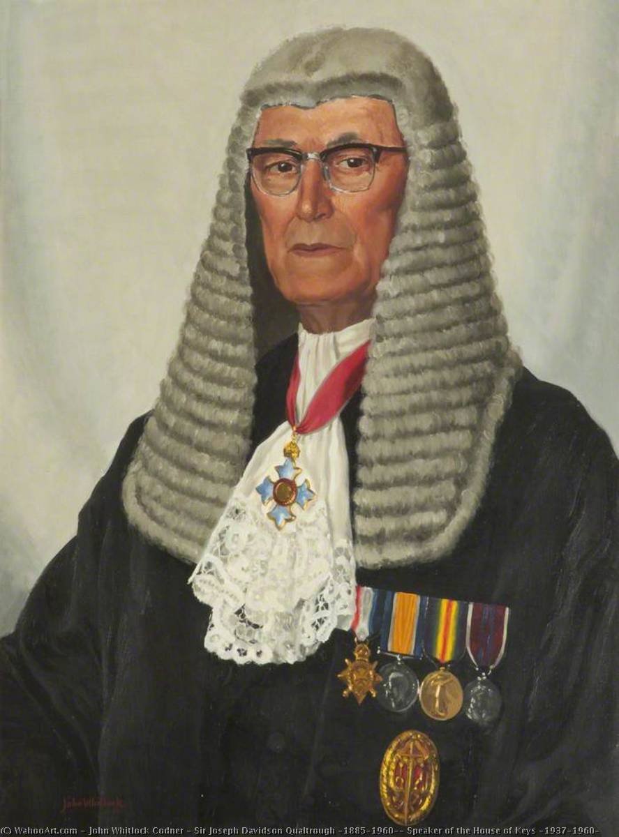 Sir Joseph Davidson Qualtrough (1885–1960), Speaker of the House of Keys (1937–1960) by John Whitlock Codner (1913-2008) John Whitlock Codner | ArtsDot.com
