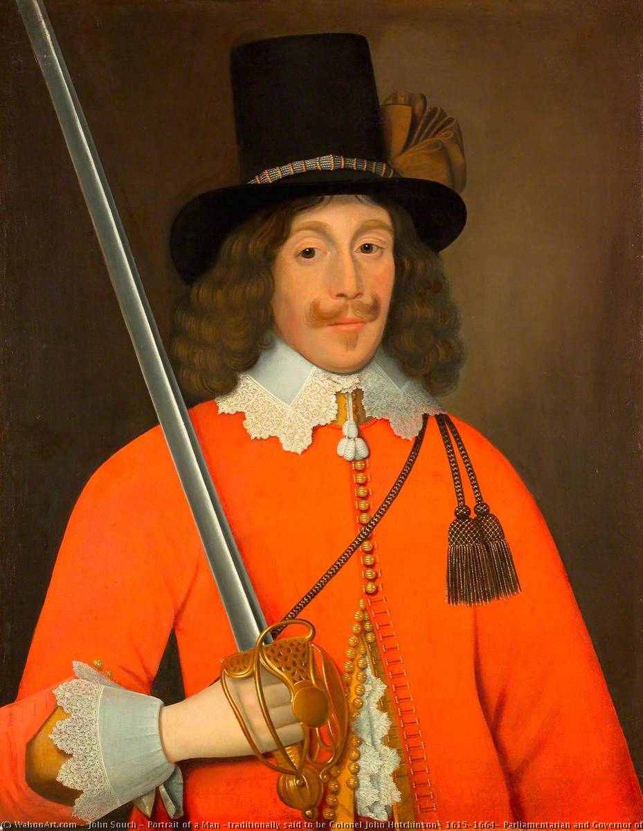 Buy Museum Art Reproductions Portrait of a Man (traditionally said to be Colonel John Hutchinson, 1615–1664, Parliamentarian and Governor of Nottingham Castle), 1643 by John Souch (1593-1645) | ArtsDot.com
