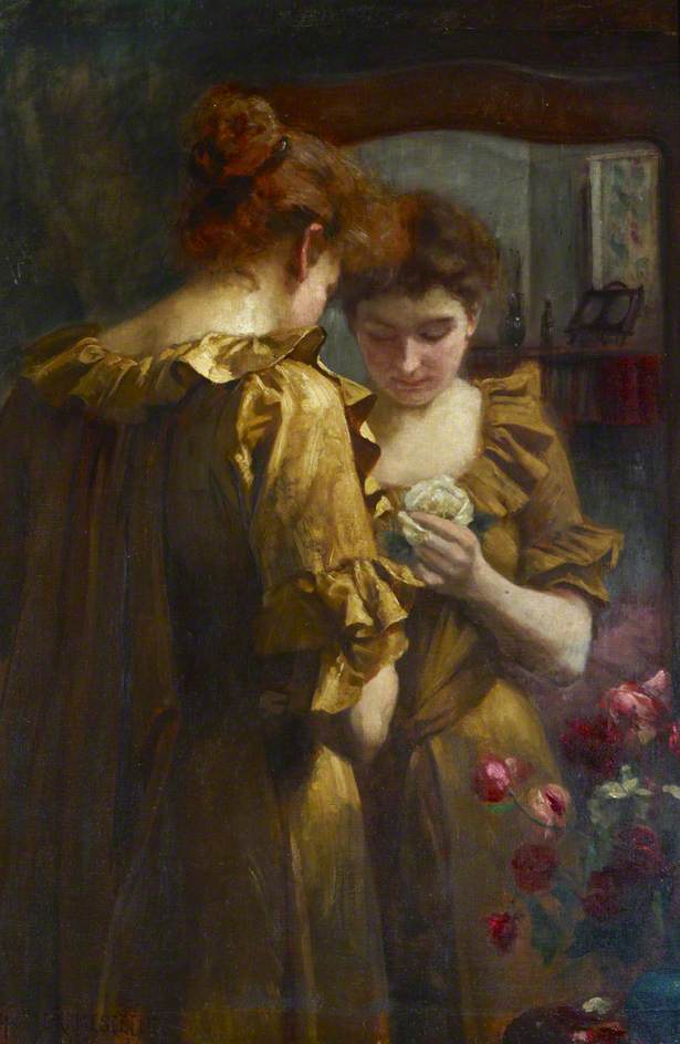 Order Oil Painting Replica Reflection in a Mirror, 1896 by Helena Arsène Darmesteter (1854-1923) | ArtsDot.com