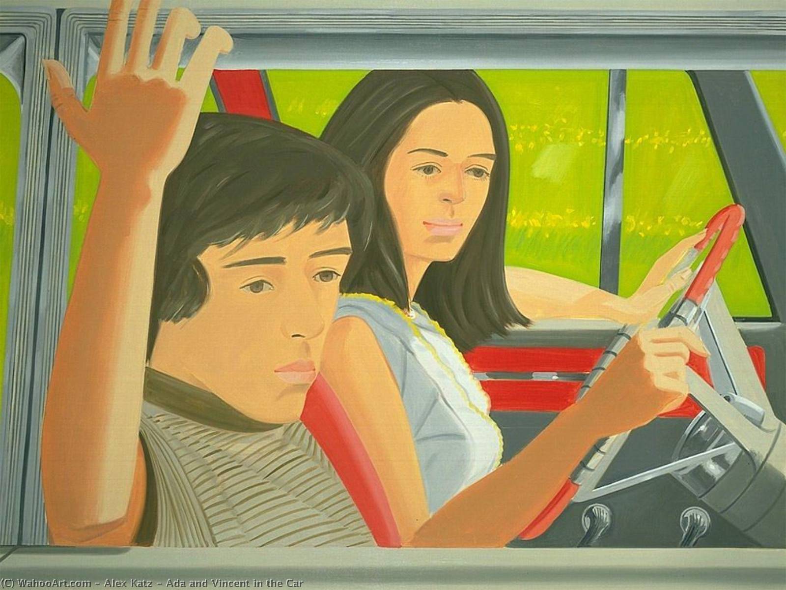 Ada and Vincent in the Car, 1972 by Alex Katz Alex Katz | ArtsDot.com