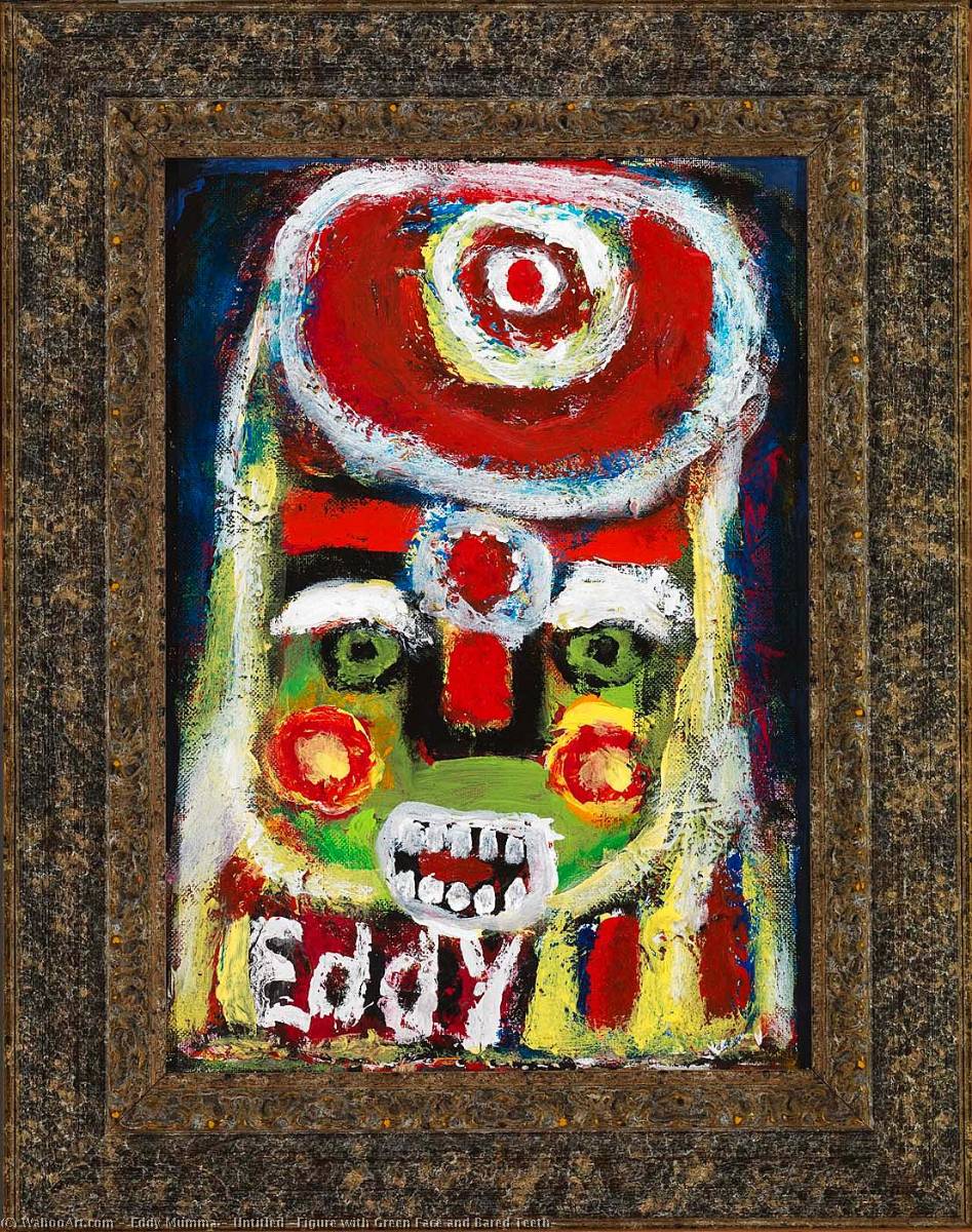 Untitled (Figure with Green Face and Bared Teeth), 1986 by Eddy Mumma (1908-1986) Eddy Mumma | ArtsDot.com