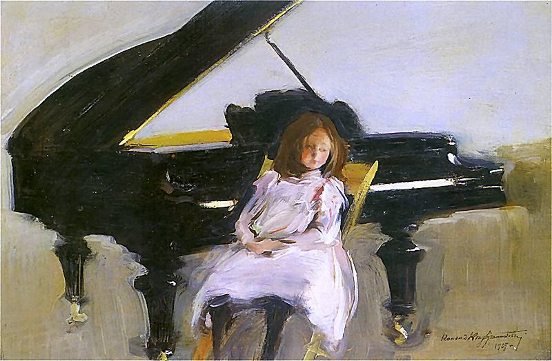 Girl at the Piano, 1907 by Konrad Krzy Anowski Konrad Krzy Anowski | ArtsDot.com