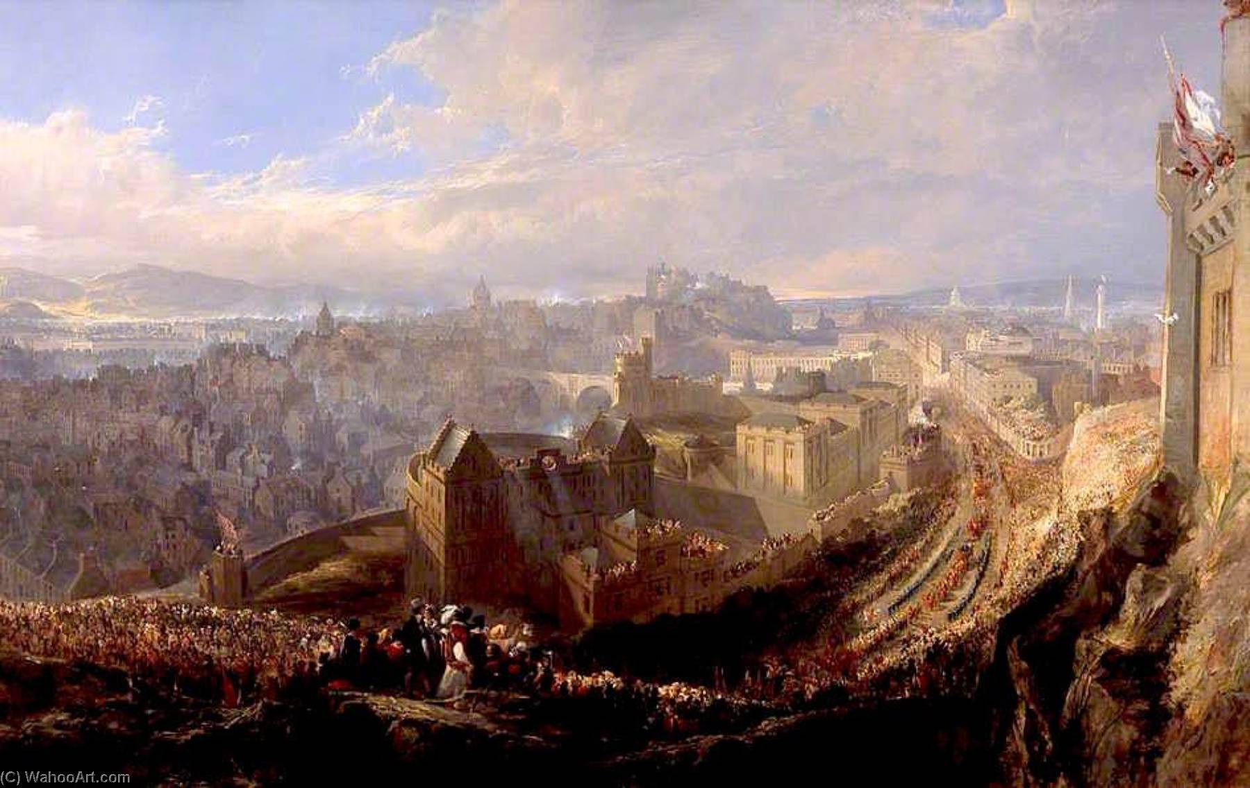 Ordinare Riproduzioni D'arte L`ingresso di Giorgio IV a Edimburgo dalla collina di Calton, 1822 di John Wilson Ewbank (1799-1847) | ArtsDot.com