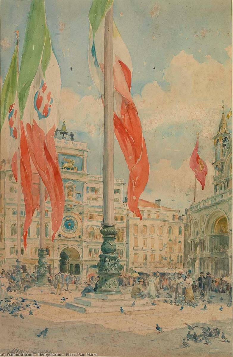 Order Oil Painting Replica Piazza San Marco, 1912 by Henry Bacon (1866-1924, United States) | ArtsDot.com