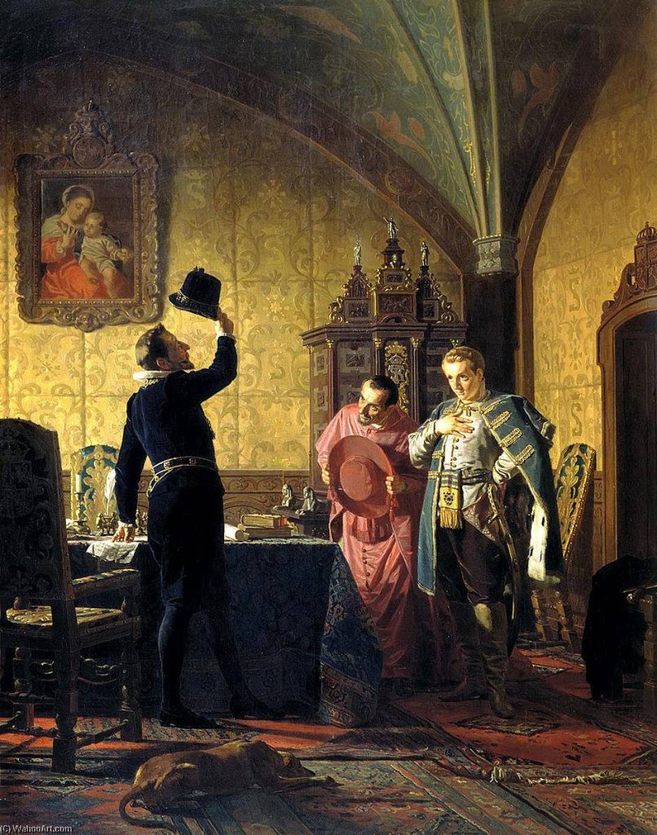 False Dimitry I swearing Sigismund III introduction of catholicism in Russia, 1874 by Nikolai Vasilevich Nevrev Nikolai Vasilevich Nevrev | ArtsDot.com