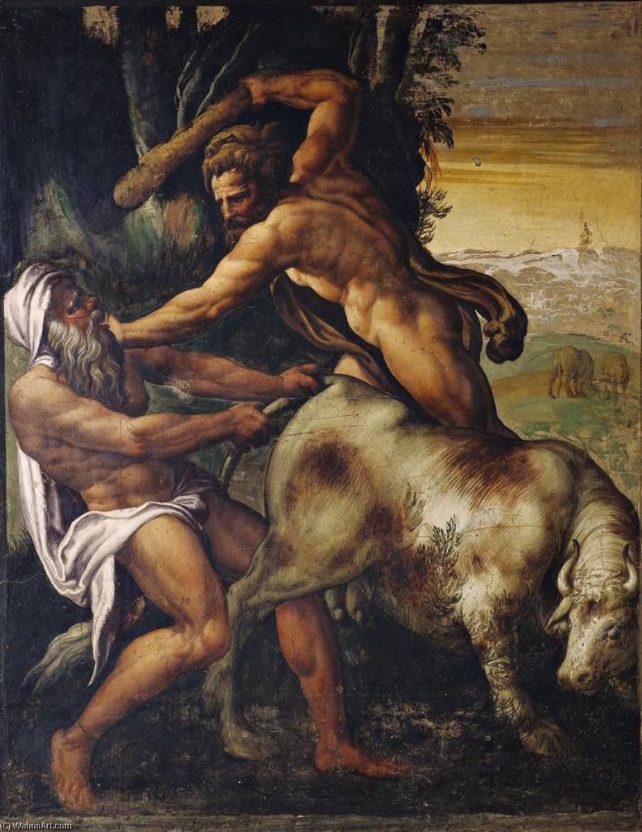 Order Oil Painting Replica Hercules and Cacus, 1543 by Niccolo Dell' Abate (1509-1571) | ArtsDot.com