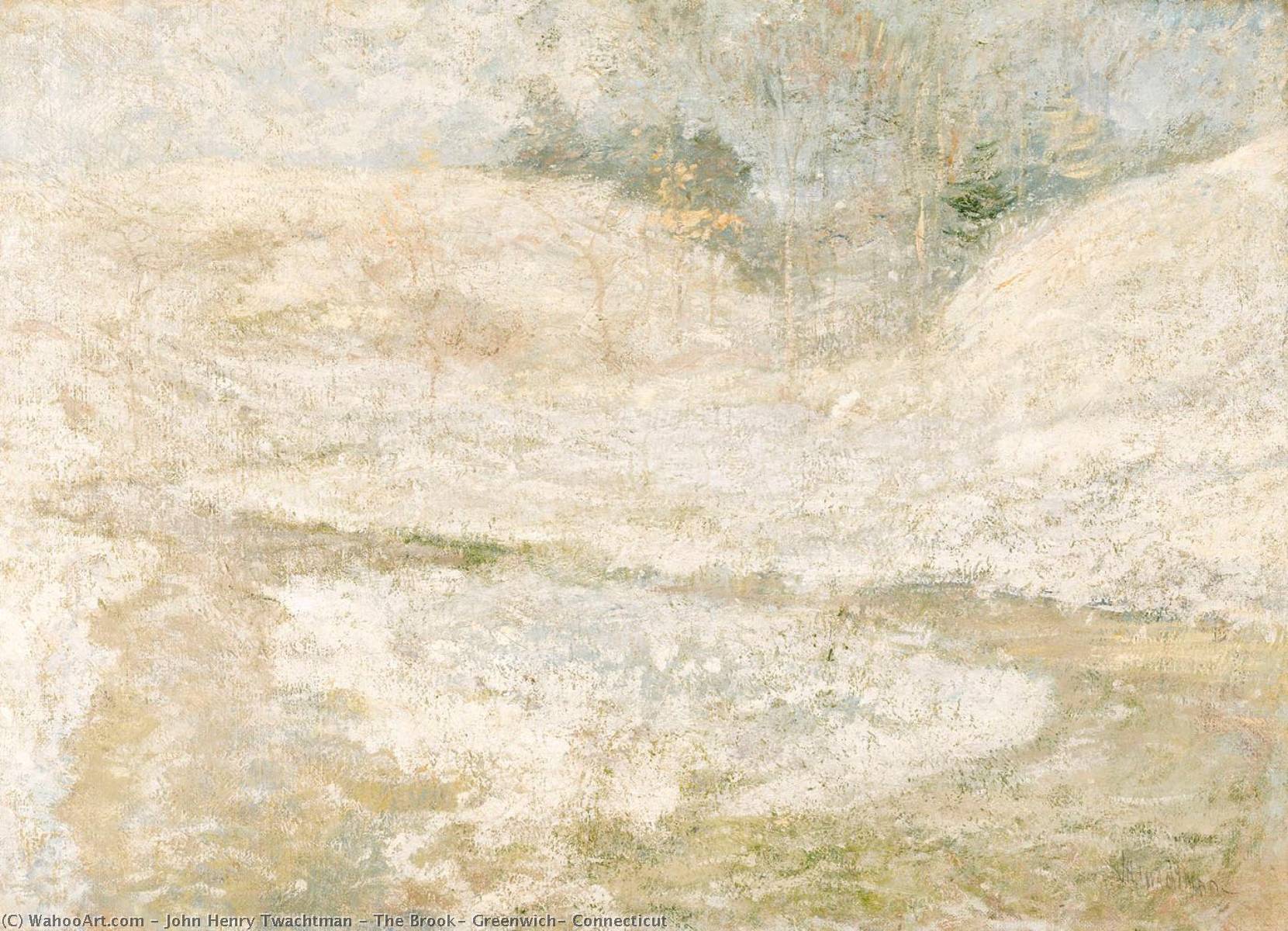 Buy Museum Art Reproductions The Brook, Greenwich, Connecticut, 1900 by John Henry Twachtman (1853-1902, United States) | ArtsDot.com