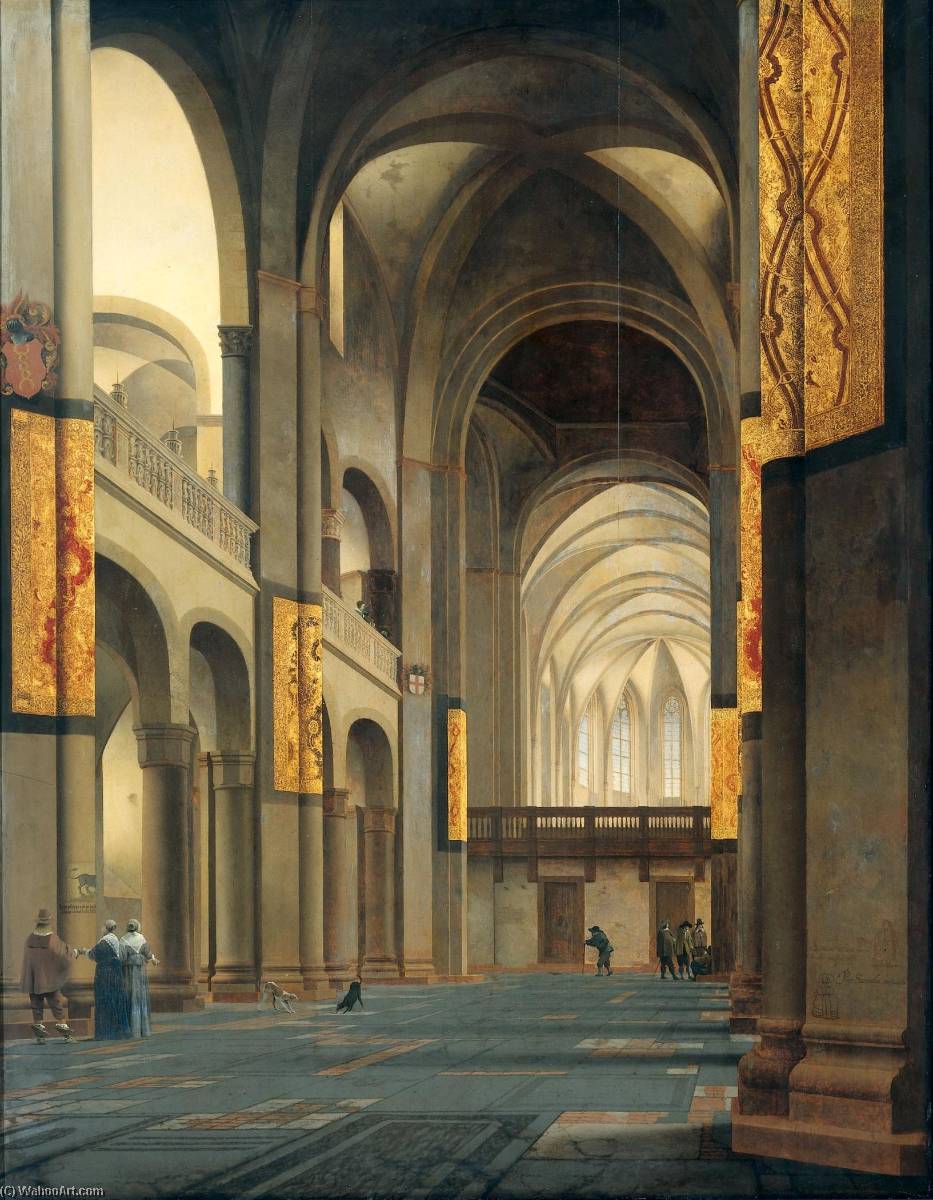 Order Art Reproductions The nave and choir of the Mariakerk in Utrecht, seen from the west, 1641 by Peter Saenredam (1597-1665) | ArtsDot.com