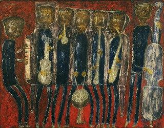 Order Oil Painting Replica Grand Jazz Band (New Orleans), 1944 by Jean Philippe Arthur Dubuffet (Inspired By) (1901-1985, France) | ArtsDot.com