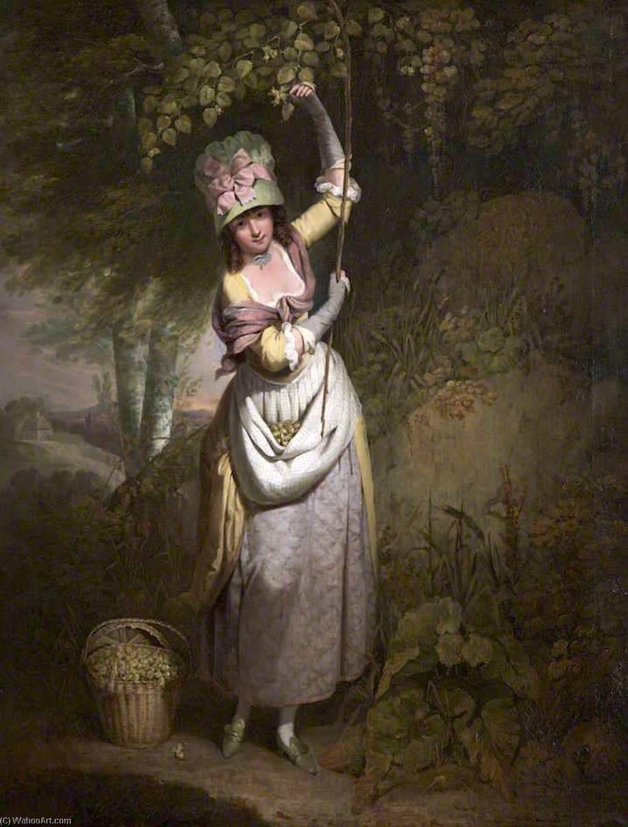 Buy Museum Art Reproductions A Girl Gathering Filberts, 1782 by William Redmore Bigg (1755-1828) | ArtsDot.com