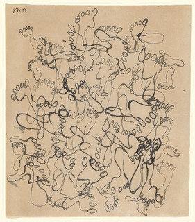 Order Artwork Replica Footprints, page from the sketchbook El Golea, II, 1948 by Jean Philippe Arthur Dubuffet (Inspired By) (1901-1985, France) | ArtsDot.com