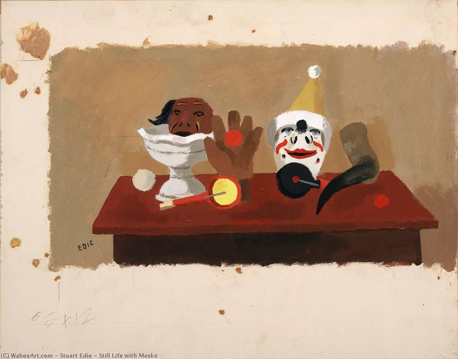 Buy Museum Art Reproductions Still Life with Masks, 1943 by Stuart Edie (Inspired By) (1908-1974) | ArtsDot.com