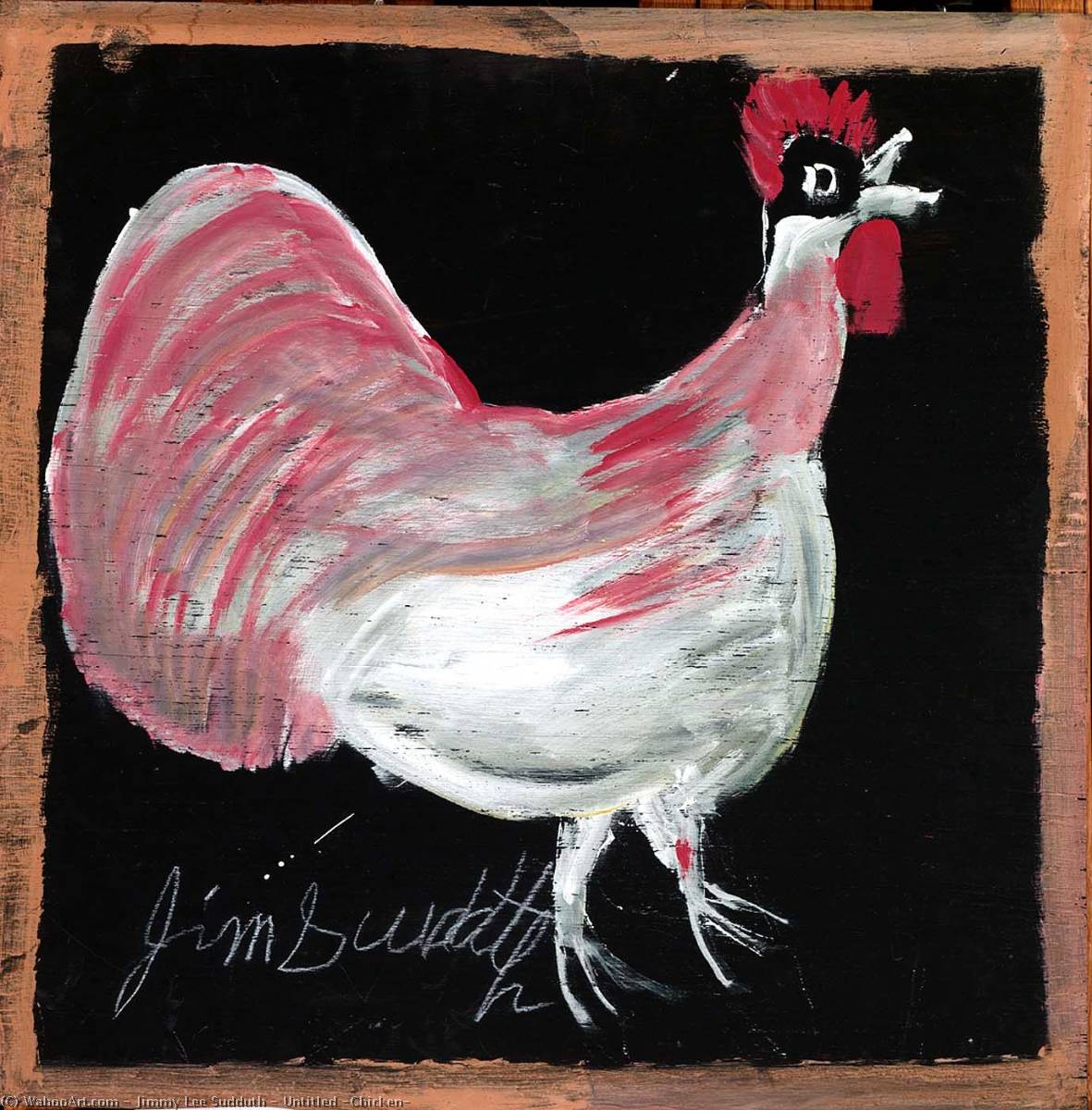 Untitled (Chicken), 1995 by Jimmy Lee Sudduth (1910-2007) Jimmy Lee Sudduth | ArtsDot.com