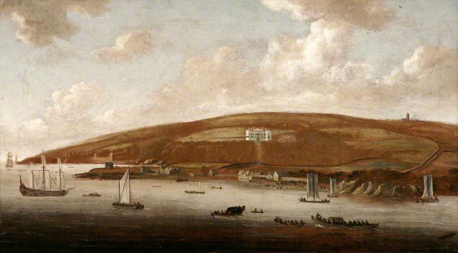 Order Paintings Reproductions Mount Edgcumbe House and Park from Stonehouse, 1680 by Gerard Van Edema (1652-1700) | ArtsDot.com