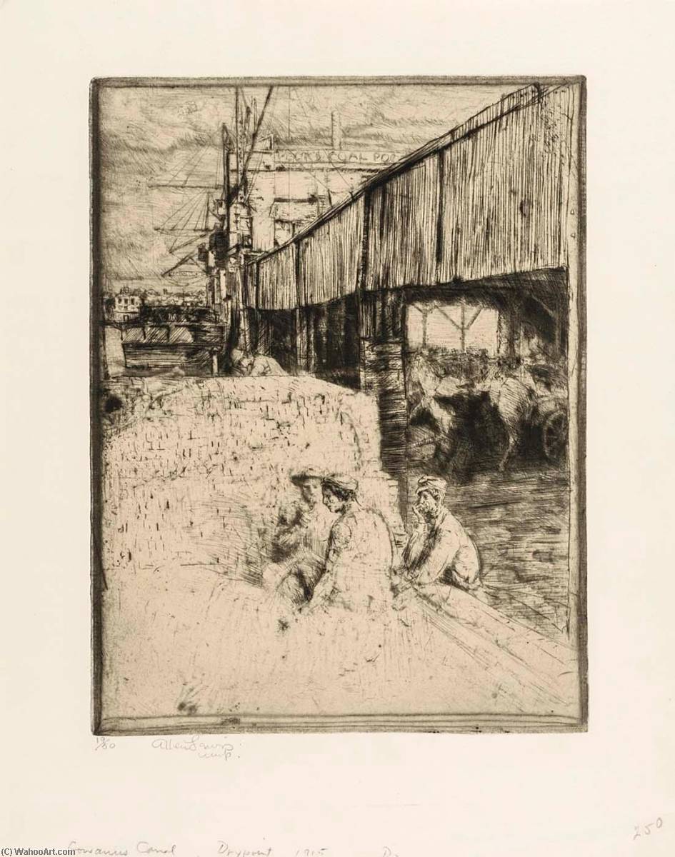 Order Paintings Reproductions Gowanus Canal by Allen Lewis (Inspired By) (1873-1957) | ArtsDot.com