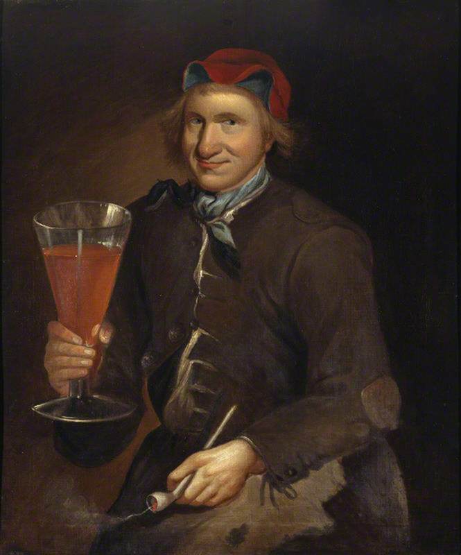 Order Paintings Reproductions Called `The Wolryche Fool, with the Dudmaston Ale Glass` (The Wolryche Hunt Servant), 1719 by George Alsop (1639-1730) | ArtsDot.com