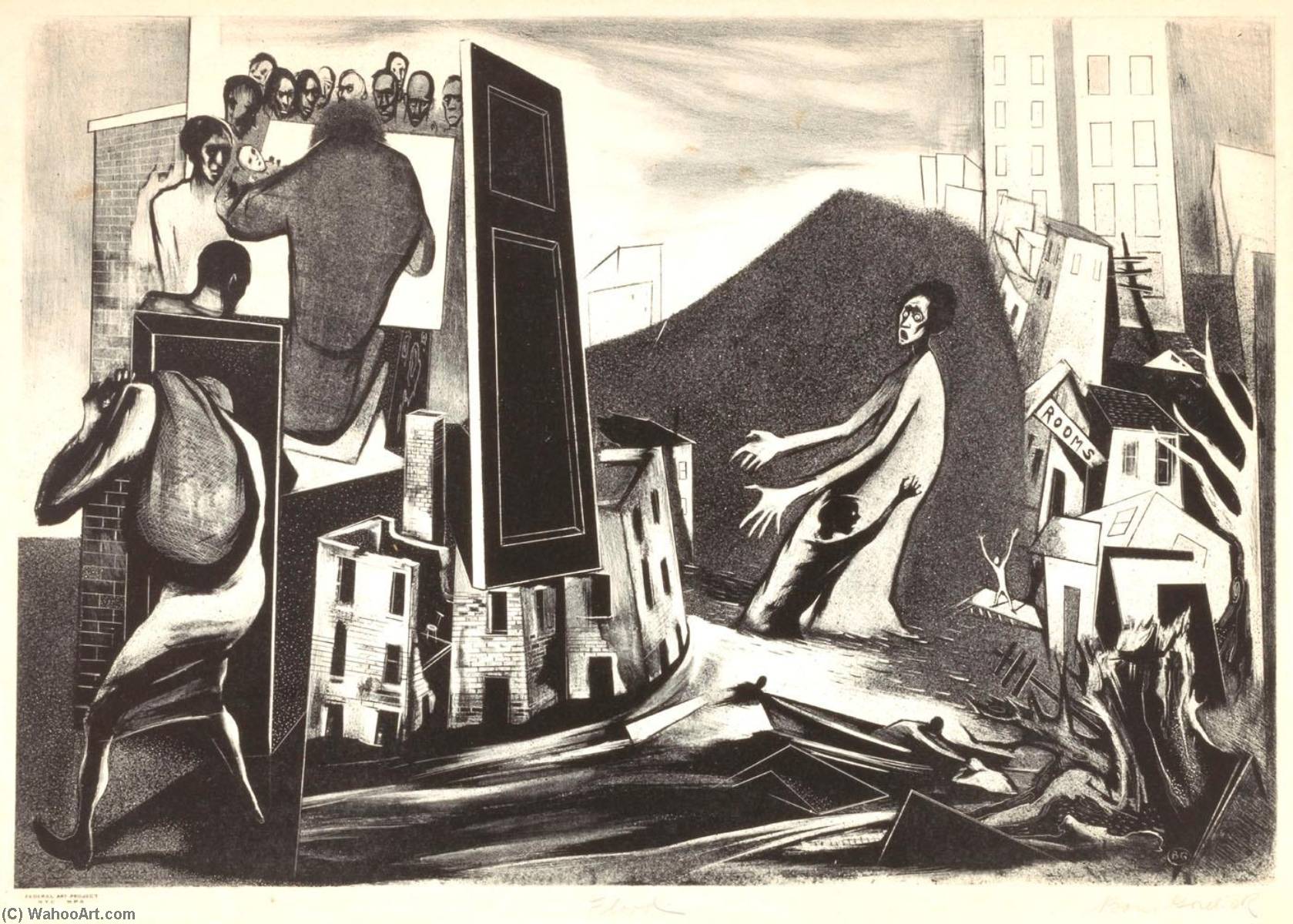Order Paintings Reproductions Flood, 1941 by Boris Gorelick (Inspired By) (1912-1984) | ArtsDot.com