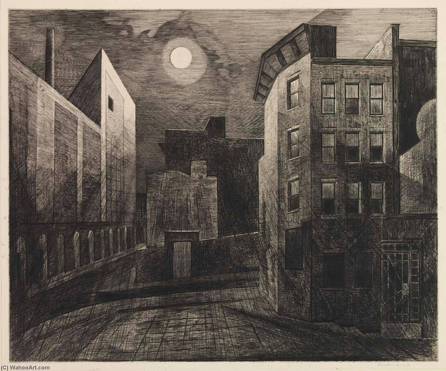 Manhattan Moonlight, 1947 by Armin Landeck Armin Landeck | ArtsDot.com