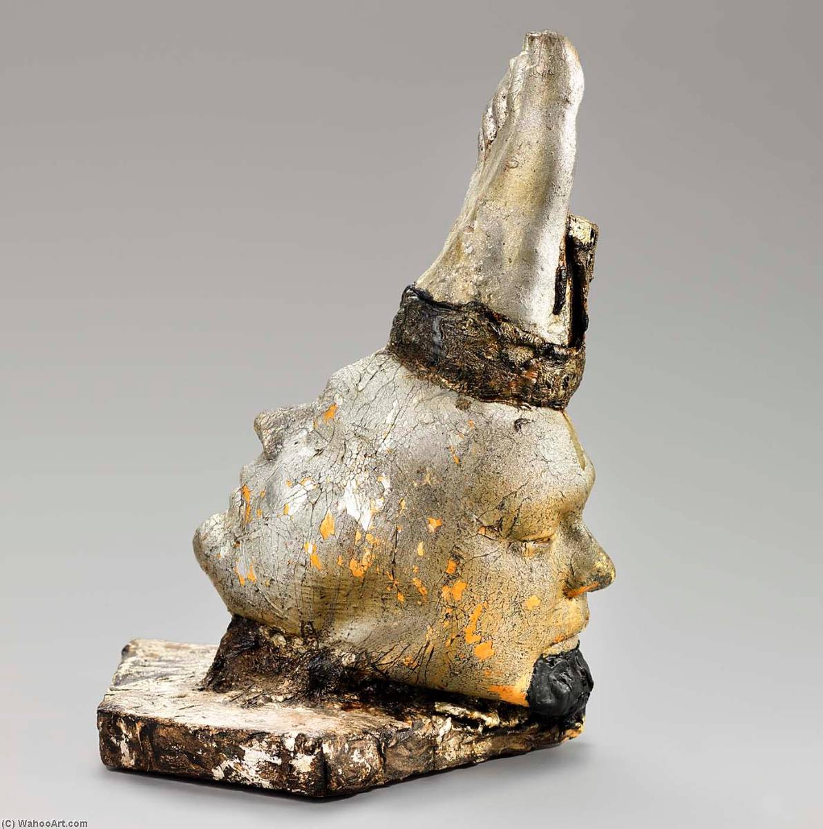 Untitled, Two Sided Head with Foot on Top, 1971 by Clarence Schmidt (1897-1978) Clarence Schmidt | ArtsDot.com