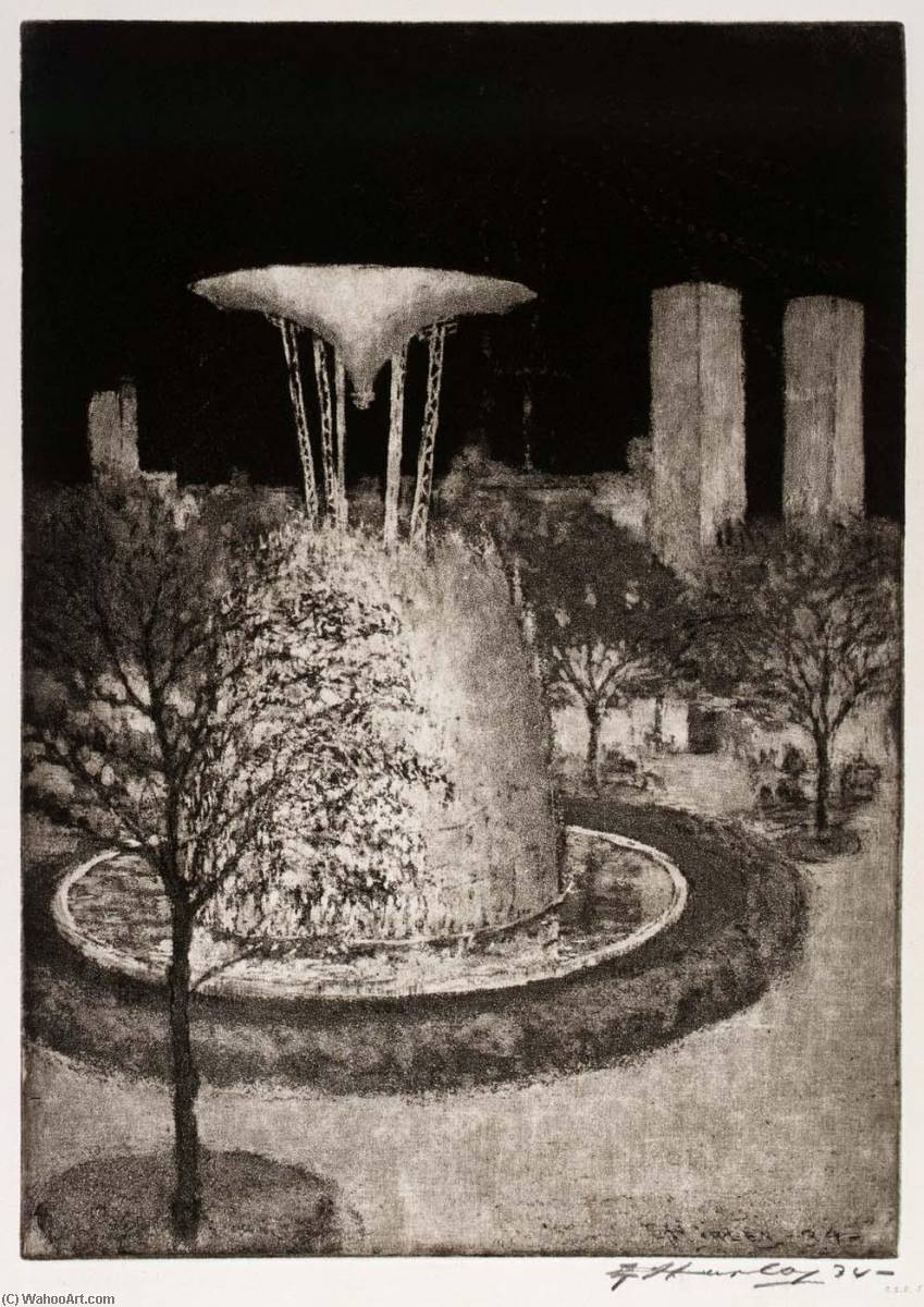 Electrical Fountain, Chicago Fair, 1934, 1934 by Edward Timothy Hurley Edward Timothy Hurley | ArtsDot.com