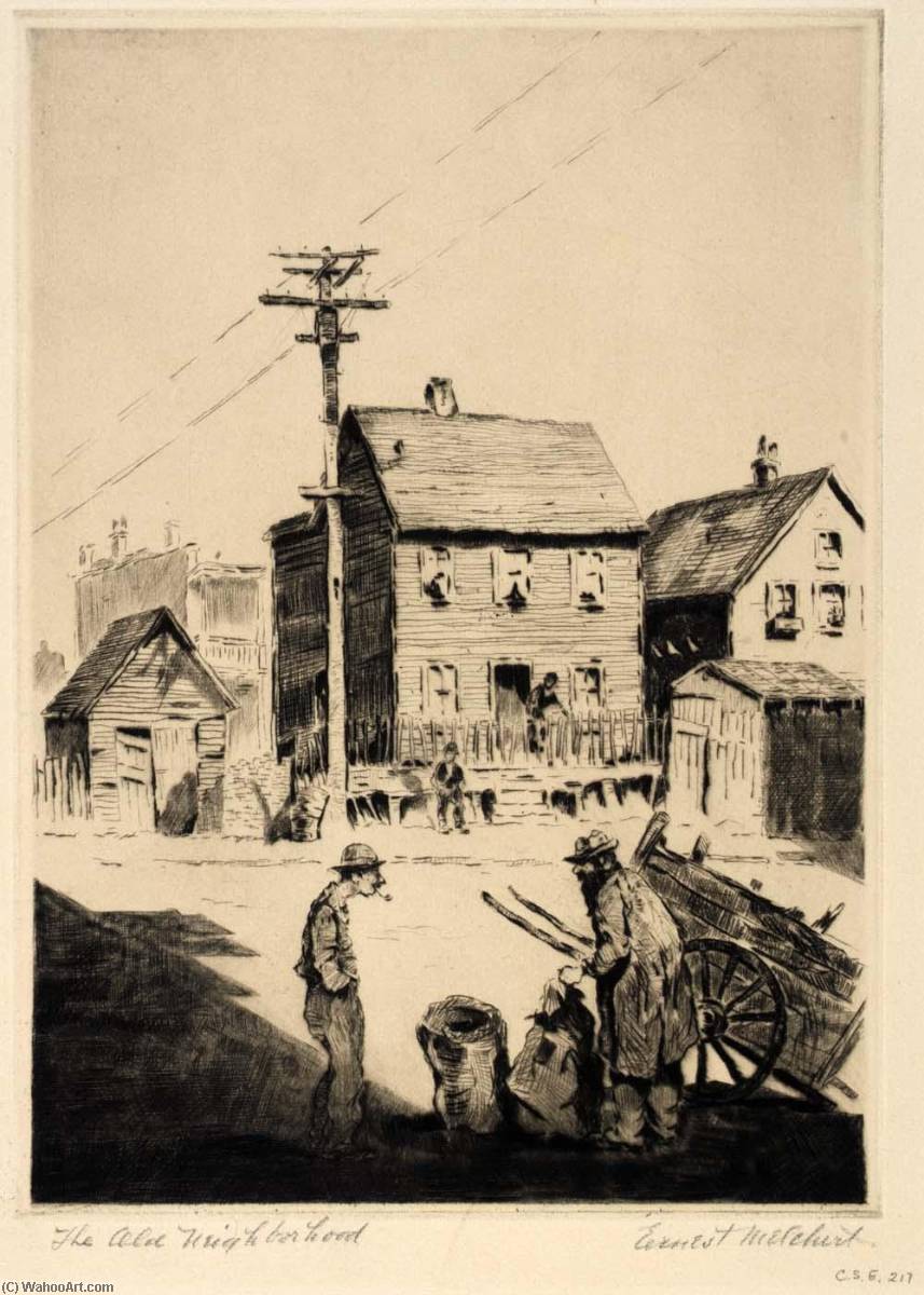 The Old Neighborhood, 1934 by Ernest A Melchert Ernest A Melchert | ArtsDot.com