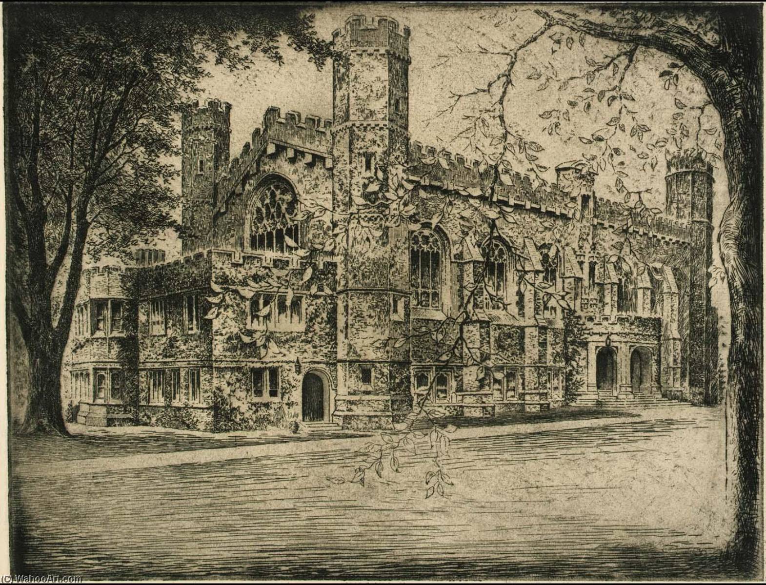 Order Oil Painting Replica The Library, Bryn Mawr by George A Bradshaw (Inspired By) (1880-1968) | ArtsDot.com