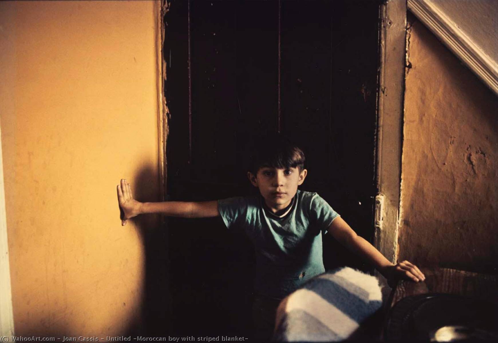 Untitled (Moroccan boy with striped blanket) by Joan Cassis Joan Cassis | ArtsDot.com
