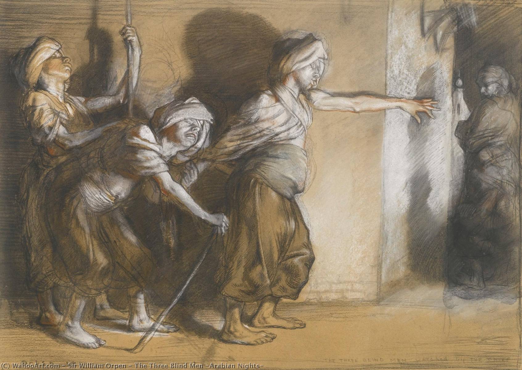 Order Paintings Reproductions The Three Blind Men (Arabian Nights) by William Newenham Montague Orpen | ArtsDot.com