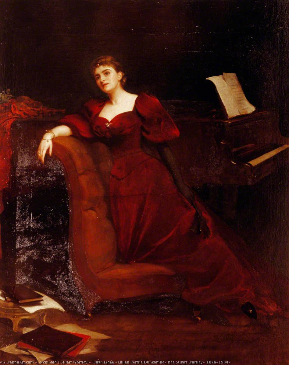 順序 油絵 リリアン・エルデ(Lillian Bertha Duncombe、Née Stuart Wortley、1870-1904), 1901 バイ Archibald J Stuart Wortley (1849-1905) | ArtsDot.com