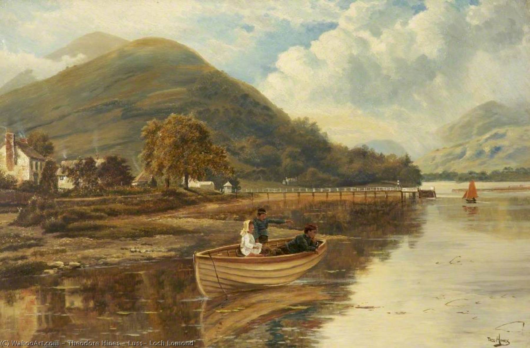 Buy Museum Art Reproductions Luss, Loch Lomond by Theodore Hines (1860-1889) | ArtsDot.com