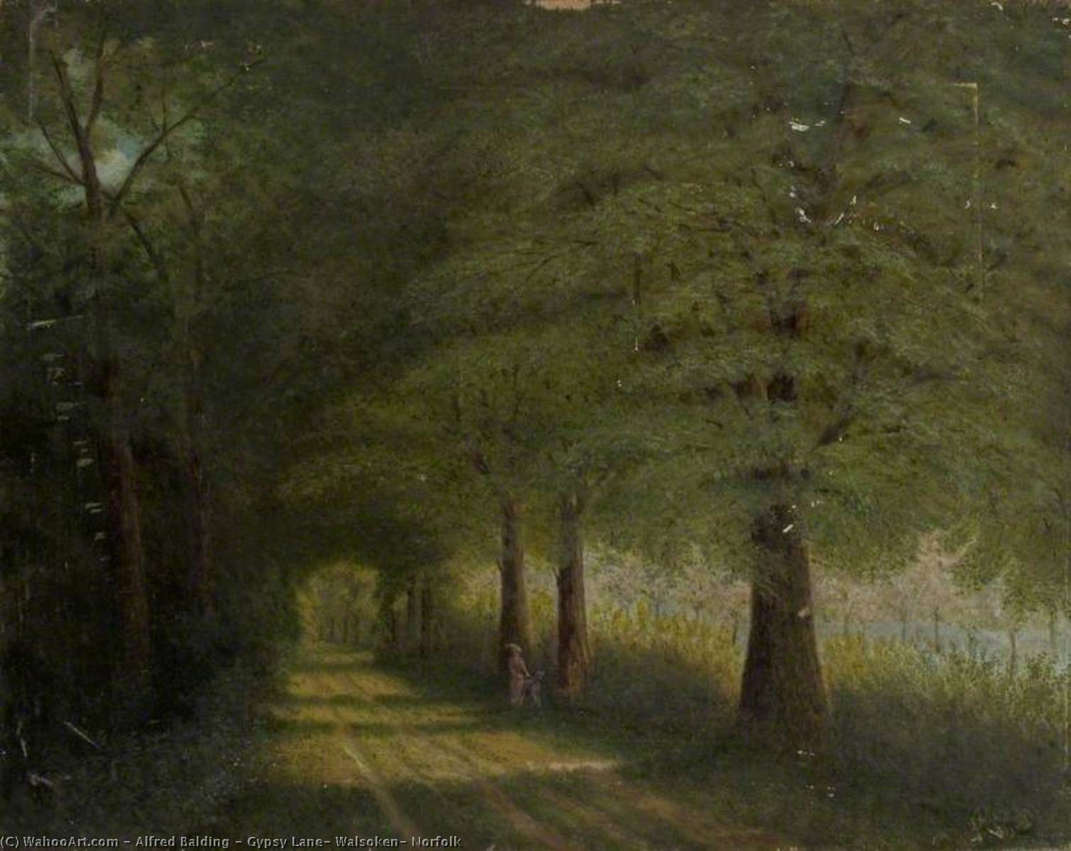 Order Art Reproductions Gypsy Lane, Walsoken, Norfolk, 1913 by Alfred Balding (1858-1915) | ArtsDot.com