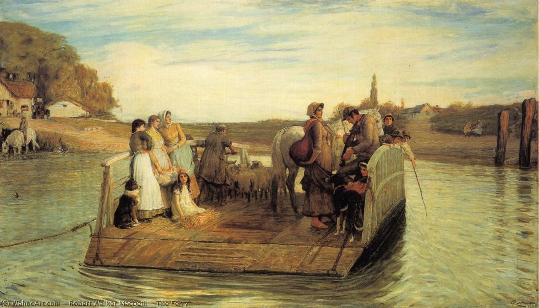 Order Oil Painting Replica The Ferry, 1881 by Robert Walker | ArtsDot.com
