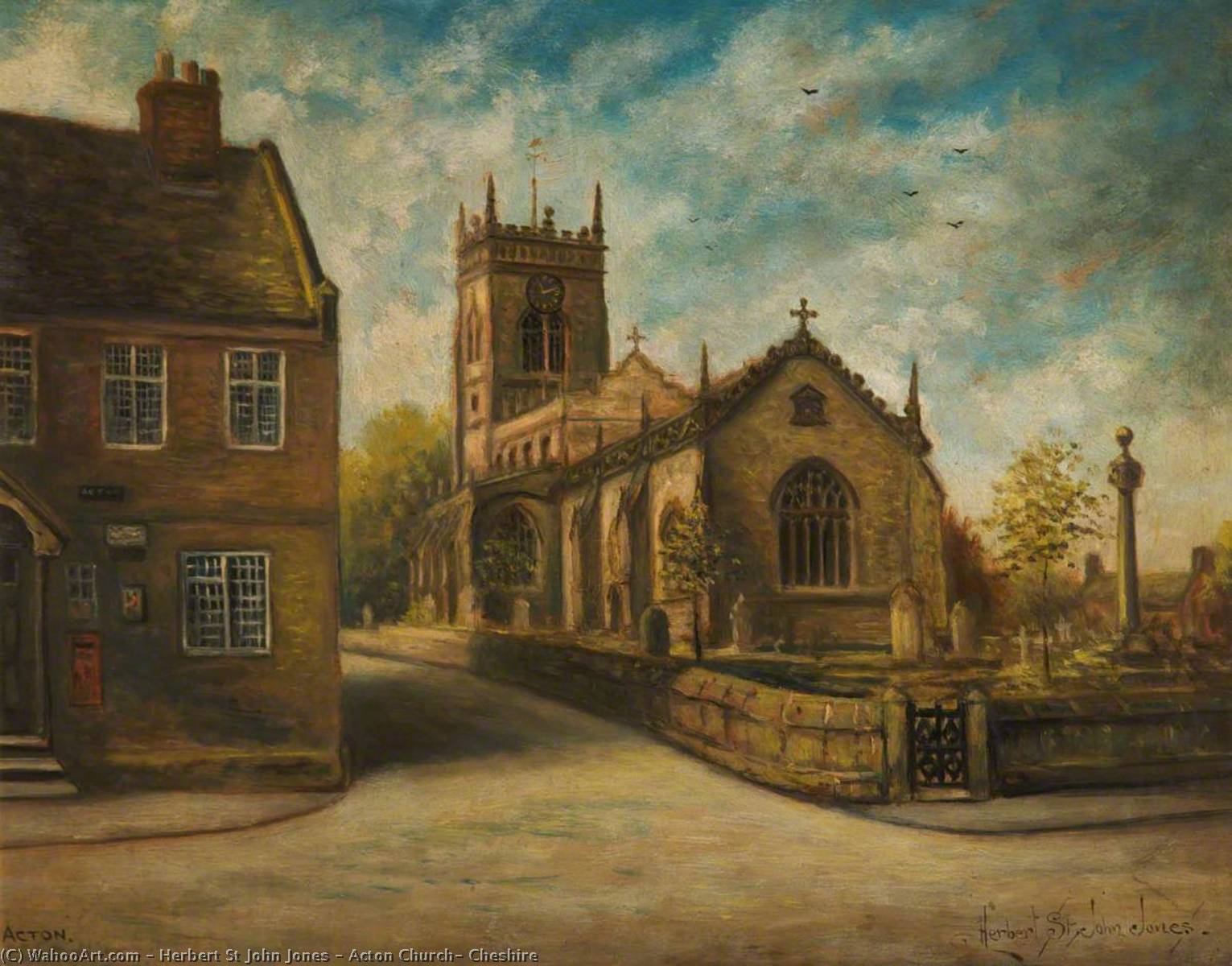 Order Paintings Reproductions Acton Church, Cheshire, 1934 by Herbert St John Jones (1872-1939) | ArtsDot.com