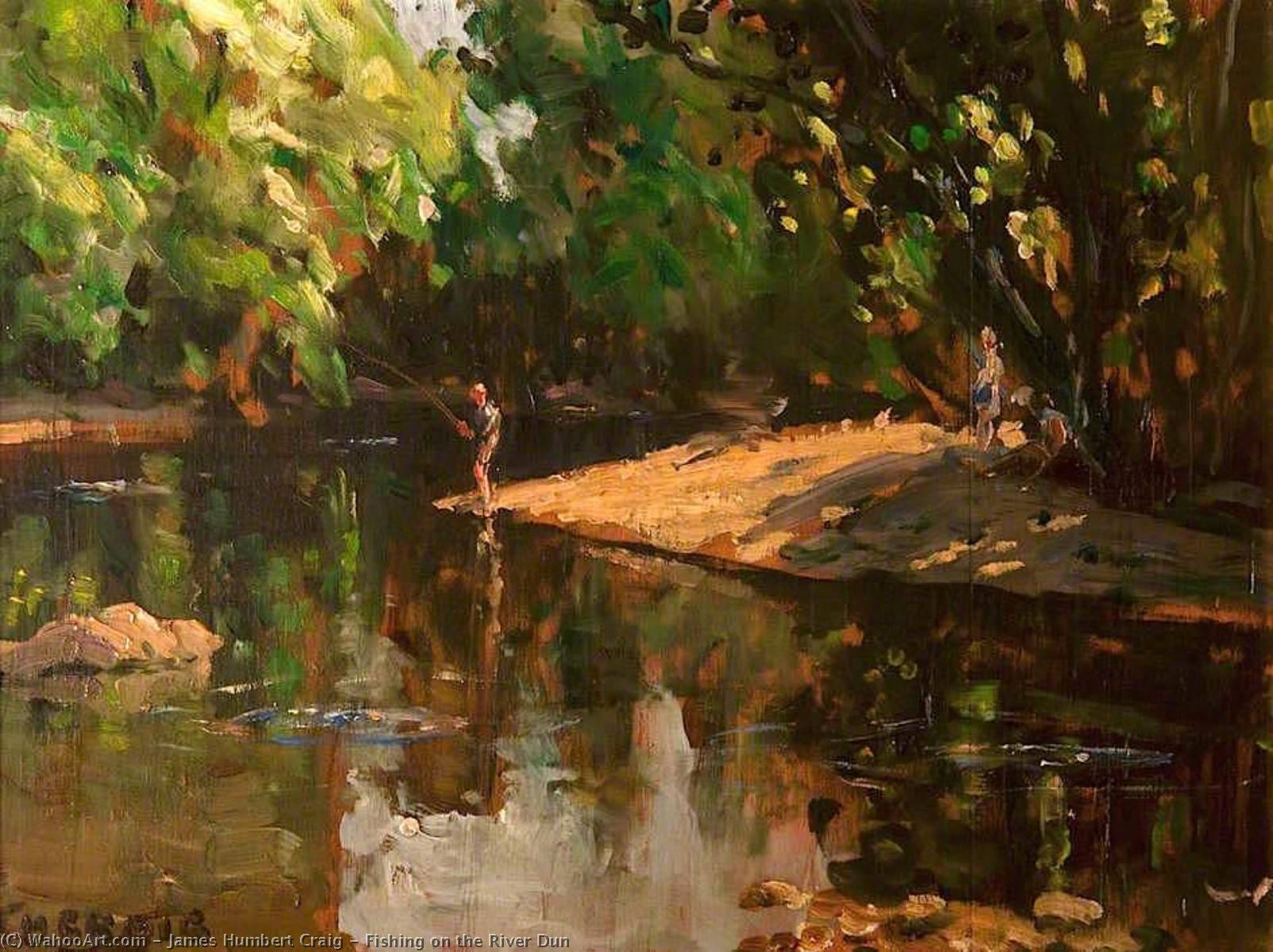 Order Paintings Reproductions Fishing on the River Dun by James Humbert Craig (1877-1944) | ArtsDot.com