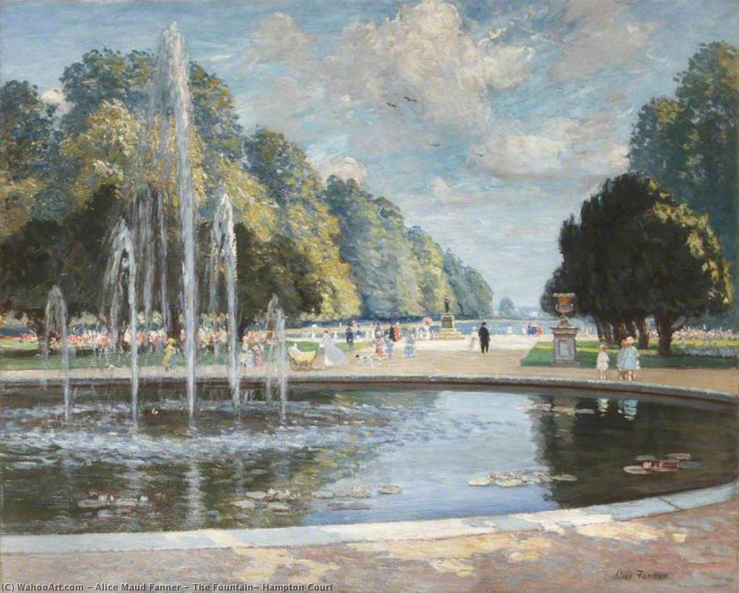 The Fountain, Hampton Court, 1917 by Alice Maud Fanner Alice Maud Fanner | ArtsDot.com