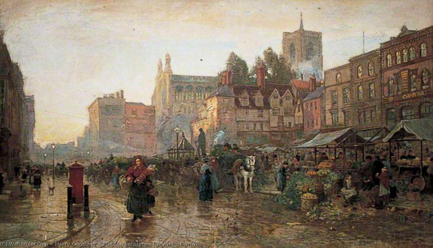 The Marketplace, Norwich, Norfolk, 1887 by Harry Goodwin (1924-2013, United Kingdom) Harry Goodwin | ArtsDot.com