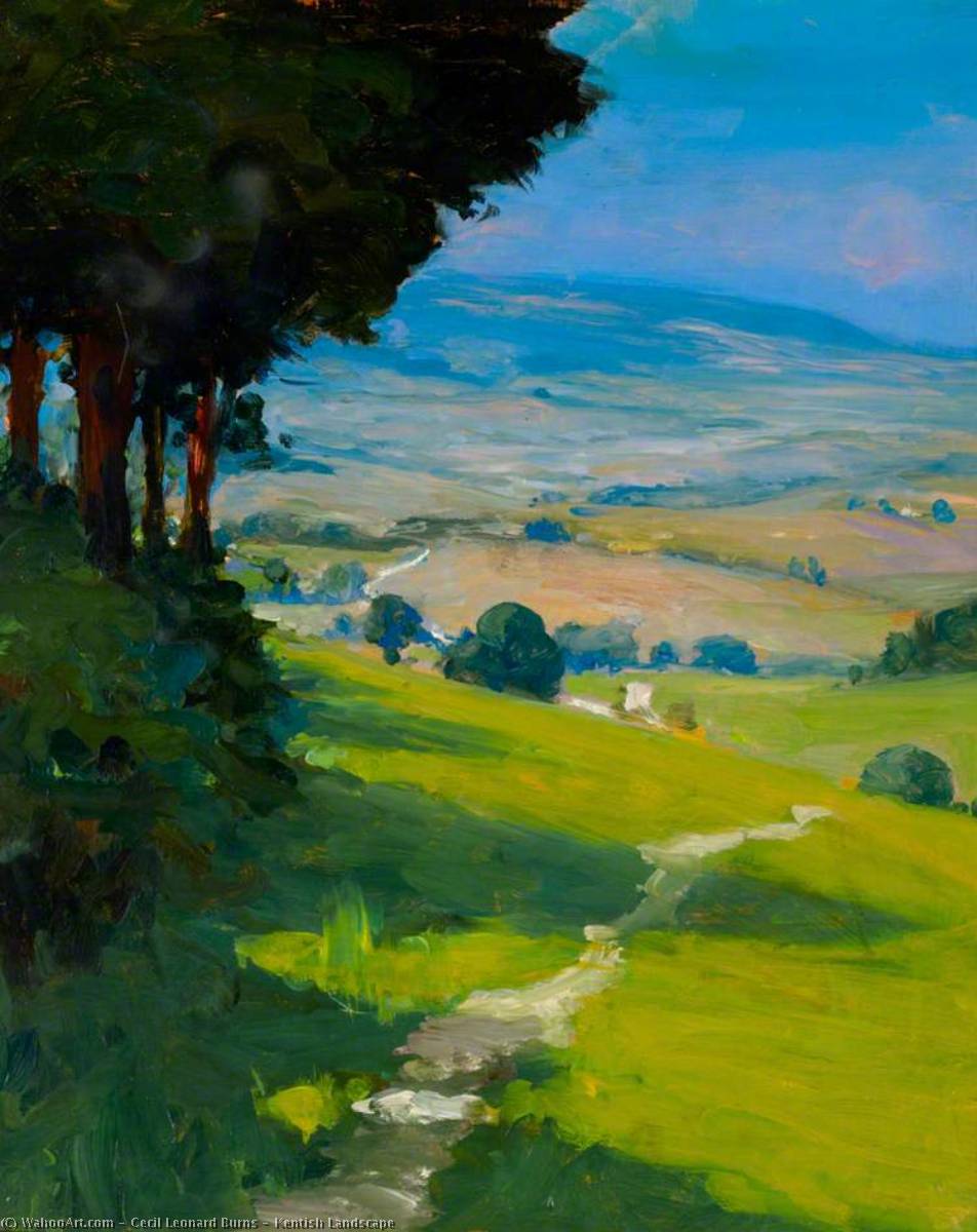 Order Art Reproductions Kentish Landscape by Cecil Leonard Burns (1863-1929) | ArtsDot.com
