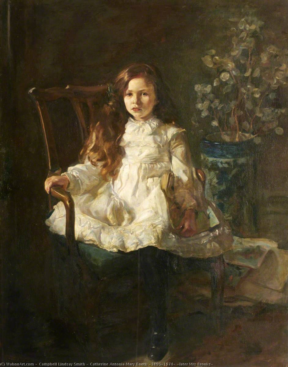 Order Art Reproductions Catherine Antonia Mary Booth (1895–1974) (later Mrs Brooks), 1900 by Campbell Lindsay Smith (1879-1915) | ArtsDot.com