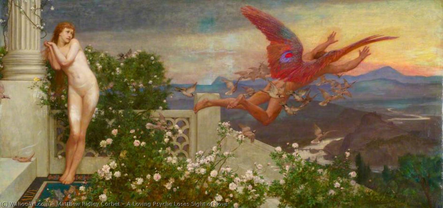 Order Oil Painting Replica A Loving Psyche Loses Sight of Love, 1900 by Matthew Ridley Corbet (1850-1902) | ArtsDot.com