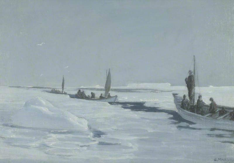 Buy Museum Art Reproductions Sailing towards Elephant Island through Open Pack Ice, Weddell Sea, 1915 by George E Marston (1882-1940, United Kingdom) | ArtsDot.com